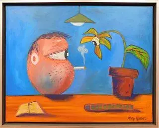 Philip Guston, Attributed Title: Smoking Head with Plant