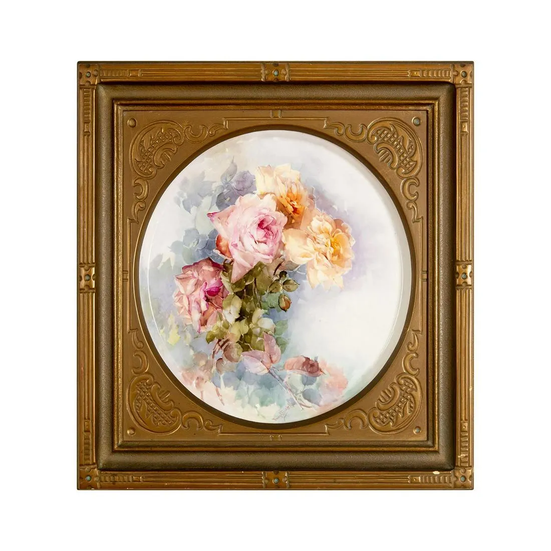 Franz A. Bischoff (1864-1929) Large Porcelain Charger