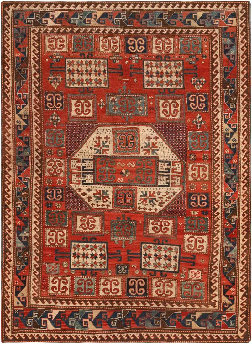 Antique Caucasian Kazak Rug 8 ft 9 in x 6 ft (2.66 m x 1.82 m)