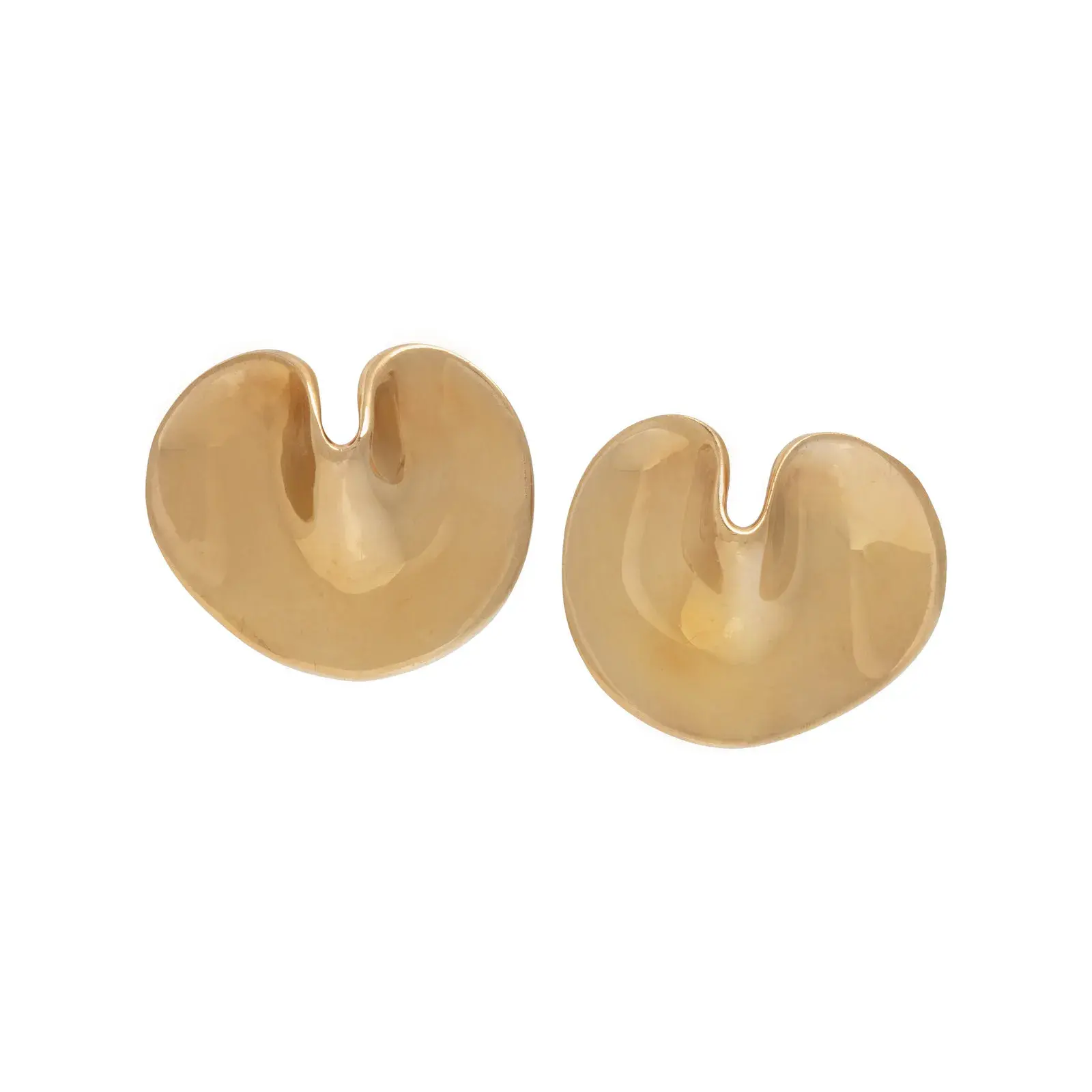 TIFFANY & CO., ANGELA CUMMINGS, YELLOW GOLD 'LILYPAD' EARCLIPS