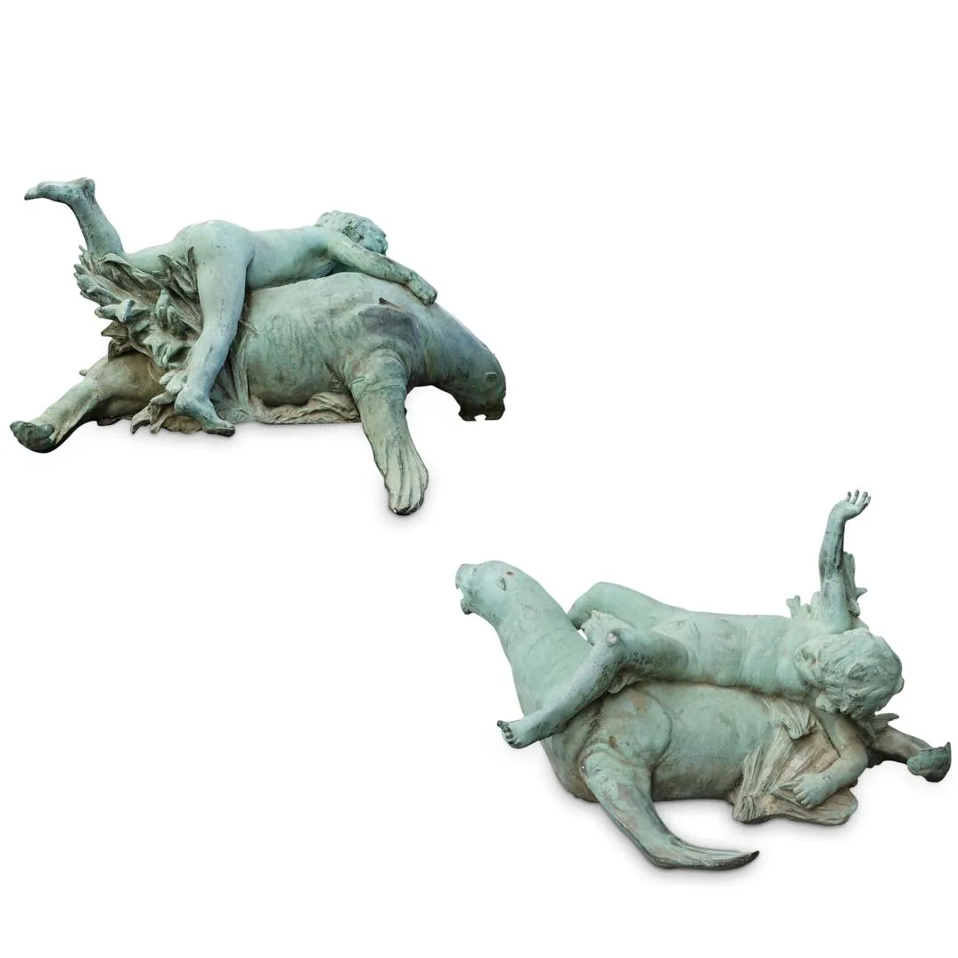 Saint-Lanne Louis "Fountain of The Seals" Bronzes