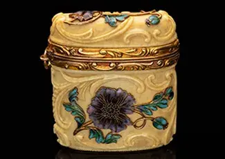 Georges Le Sache Gold, Ivory & Enamel Match Safe