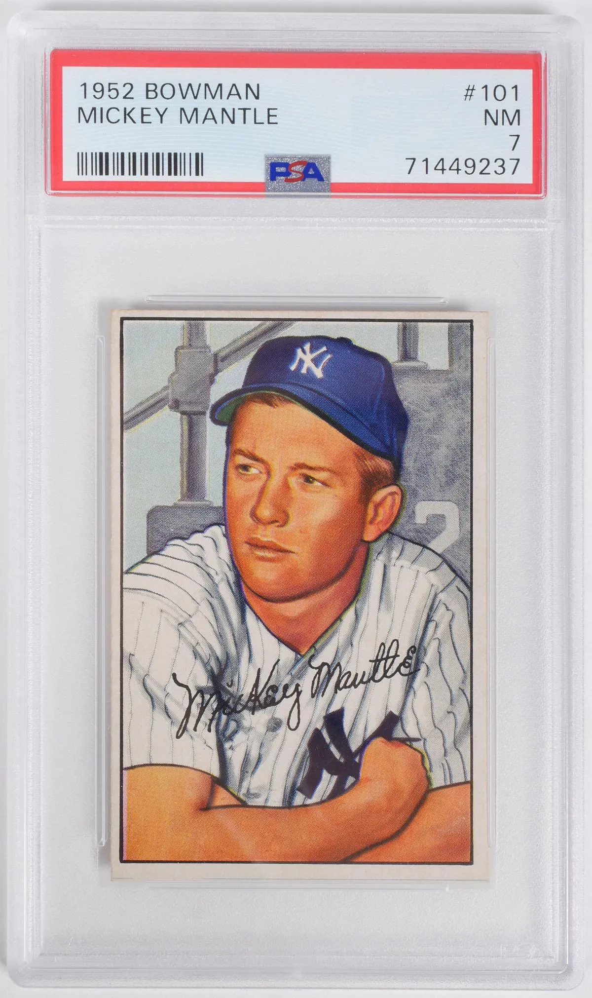1952 MICKEY MANTLE Bowman Card, PSA 7
