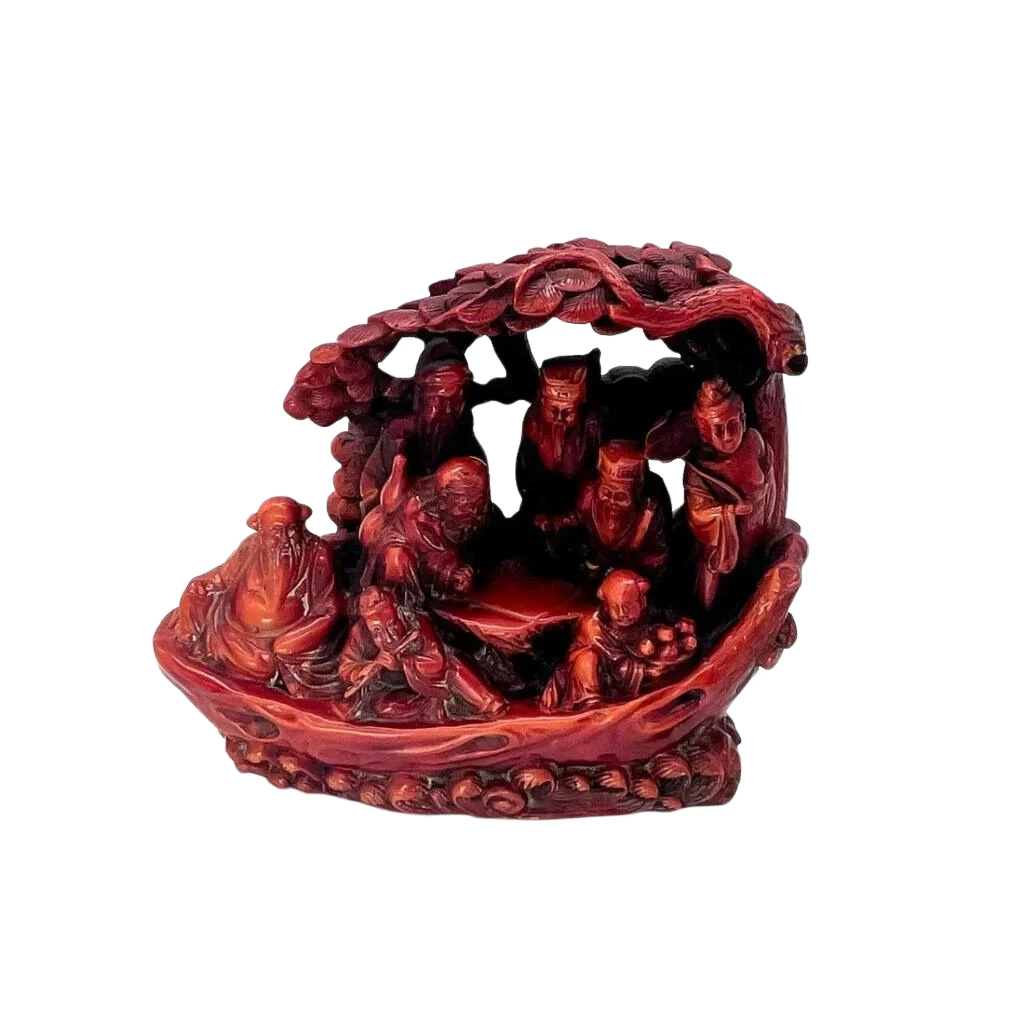 Antique Chinese Carving, The 8 Immortals Crossing the Sea