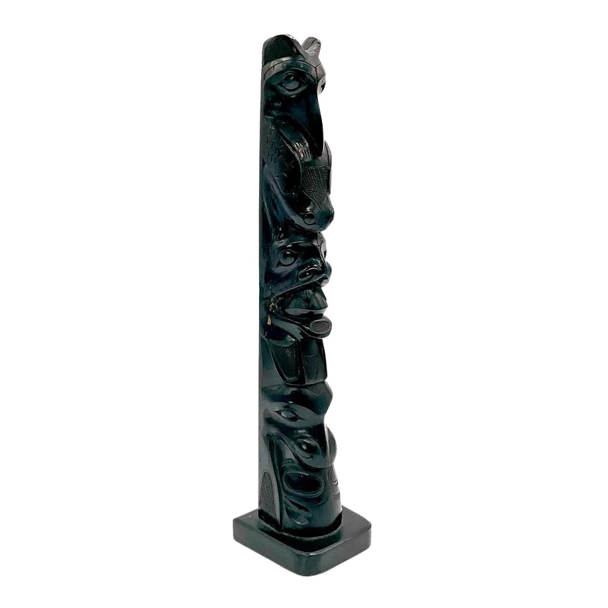 Haida Argillite Model Totem Pole