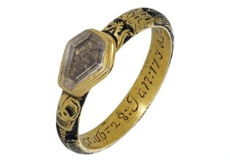 A Georgian Gold And Enamel Memento Mori Skeletal Ring, Circa 1730.