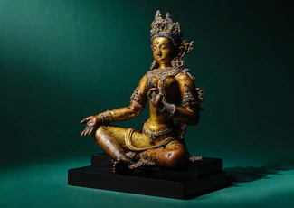 A Gilt Copper Alloy Figure Of Tara