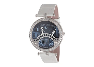 Van Cleef & Arpels, Ref. Vcaro8ty00 18k White Gold Pont Des Amoureux Watch