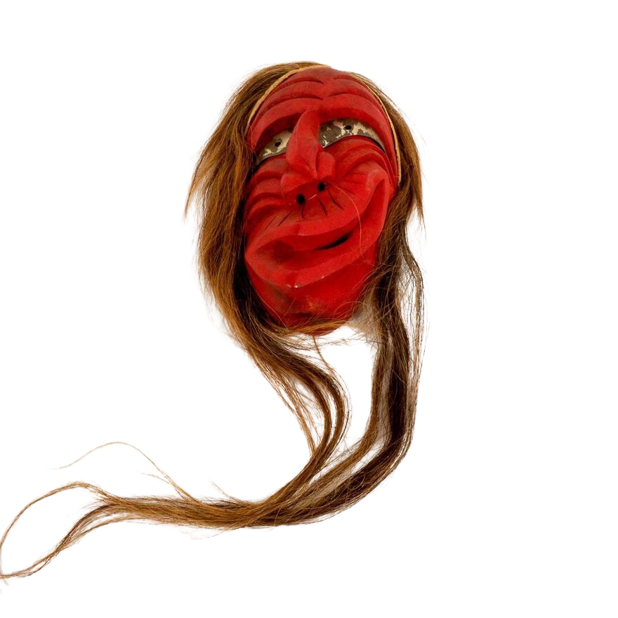 Artist Signed, Iroquois False Face Mask, Old Broken Nose