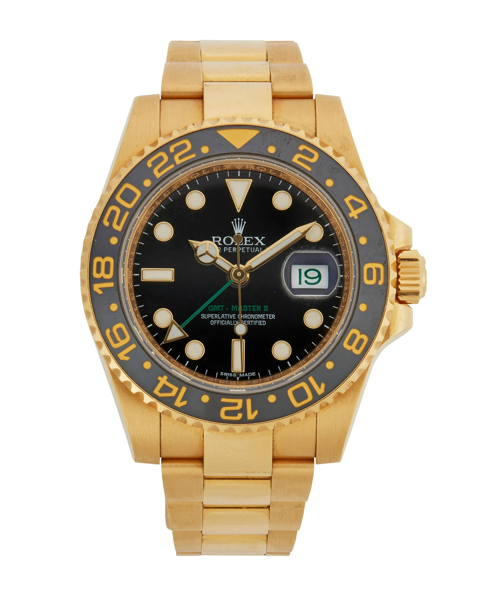 A Rolex GMT-Master II gold wristwatch