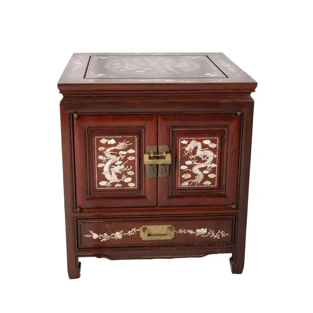 Chinese Rosewood and Mother of Pearl Inlay End Table