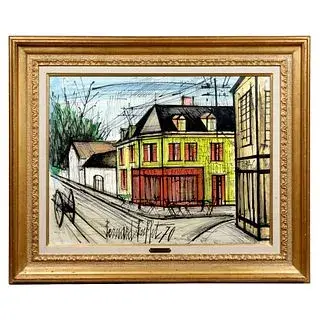 Bernard Buffet (French, 1928-1999) 'Cafe Restaurant, Au Bon Coin' Mixed Media on Paper