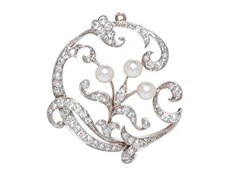 Marcus & Co., Edwardian, Diamond And Pearl Brooch
