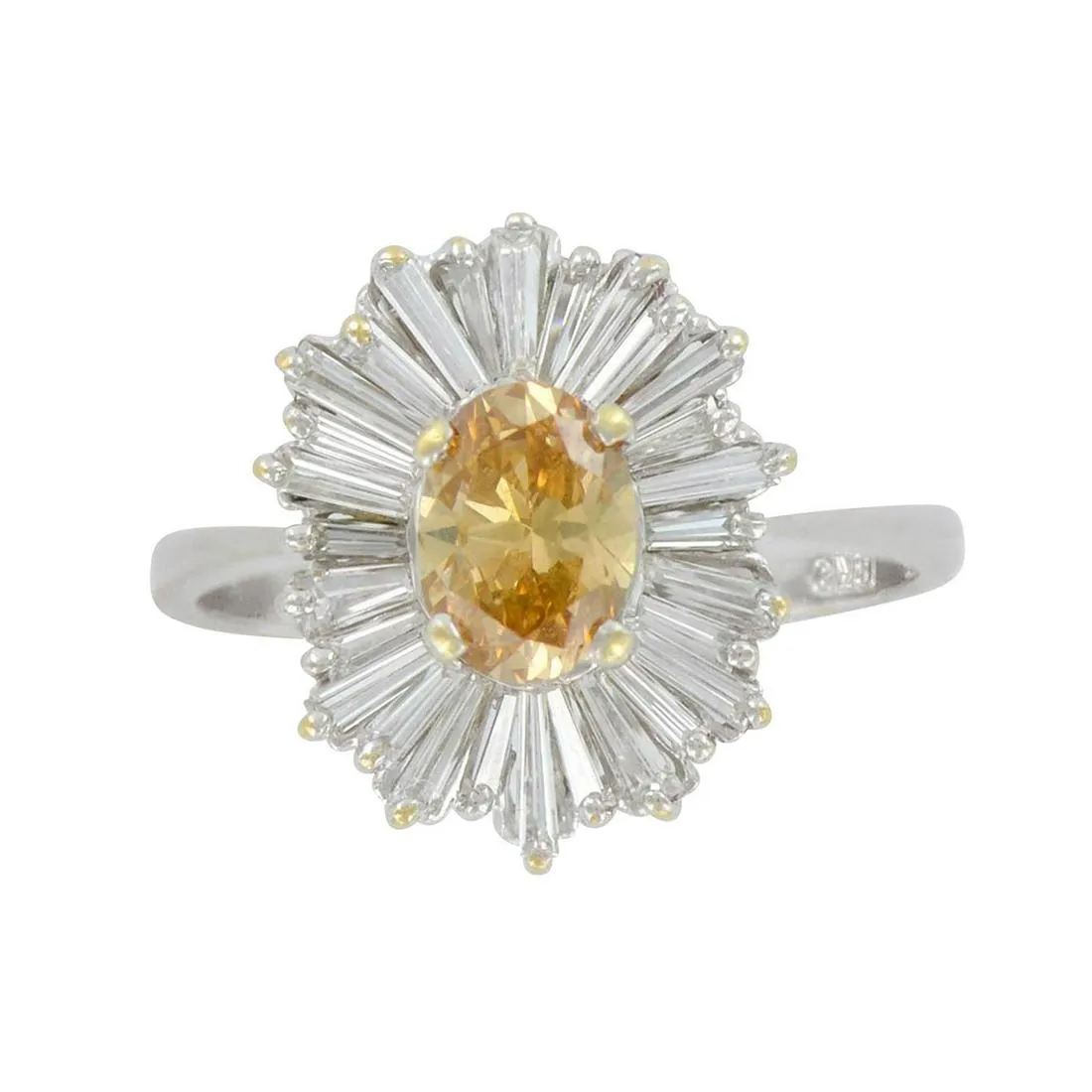 Dazzling 18K White Gold and Fancy Color Diamond Ring