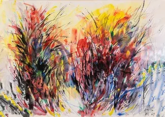Alma Woodsey Thomas Abstract WC Painting
