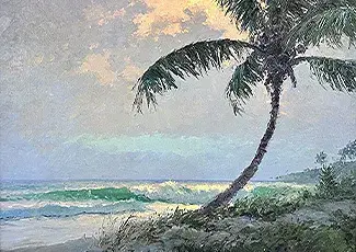 Albert E. Backus Sunrise Oil on Board