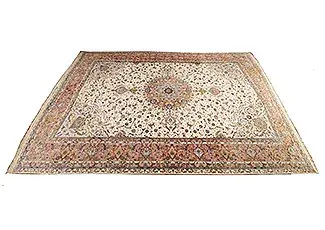 Persian Isphahan Hand Woven Wool And Silk Rug W 18'' L 20''