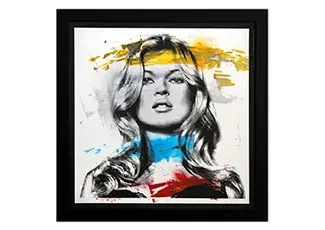 Mr. Brainwash - Original Mixed Media on Deckled Edge Paper Title: Cover Girl