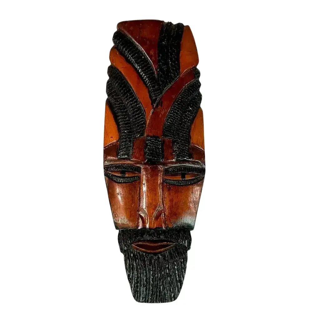 African Hand Carved Wooden Tribal Wall Mask