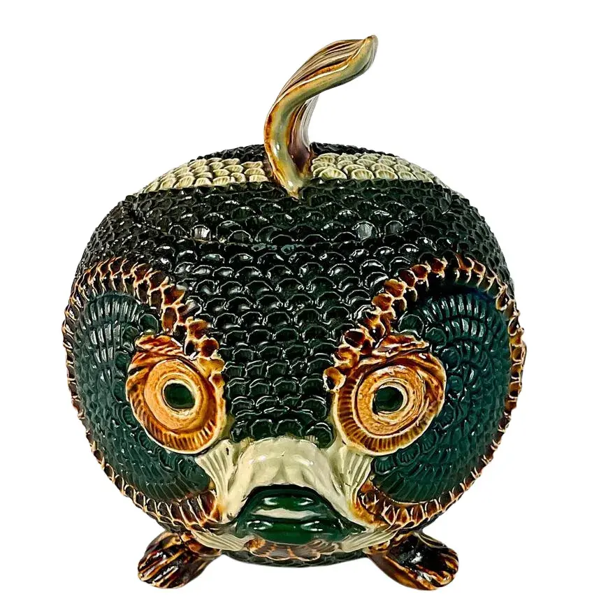 Mark V. Marshall (British 1843-1913) Lidded Jar, Blowfish