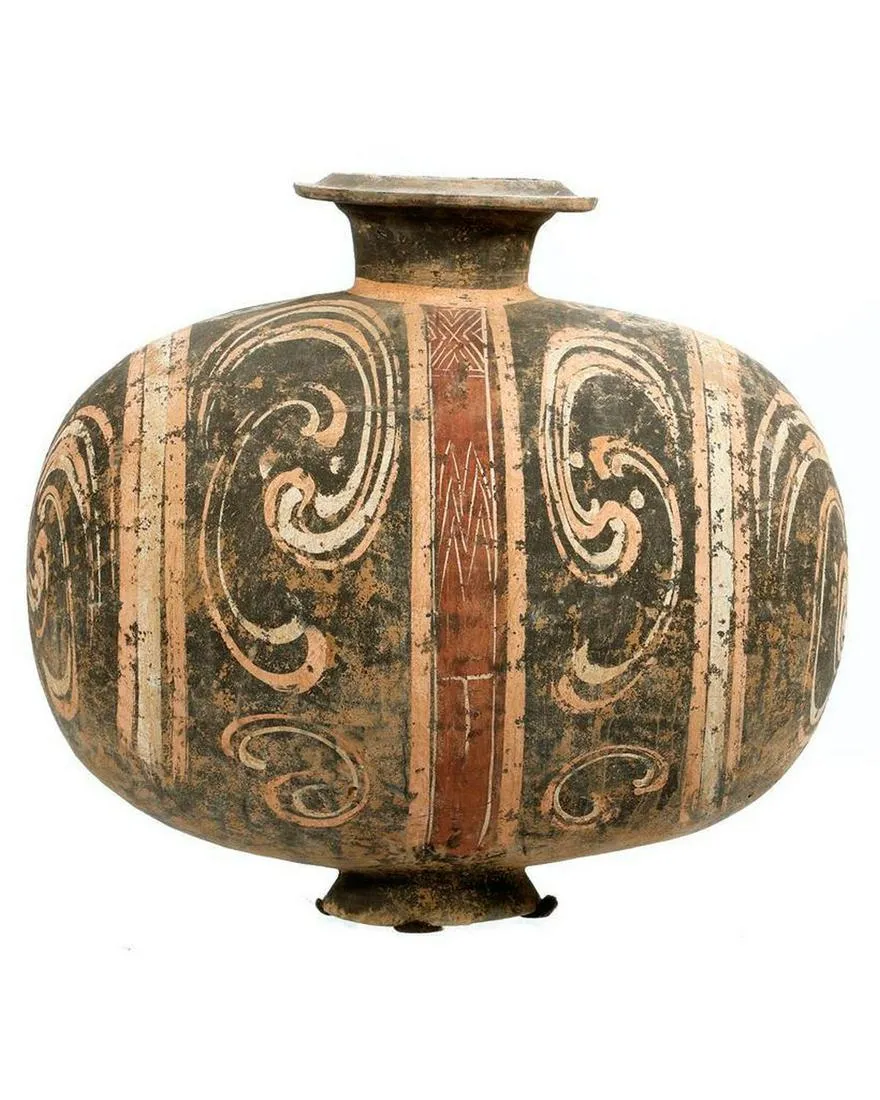 Chinese -cocoon Shaped Jar, Han Dynasty.
