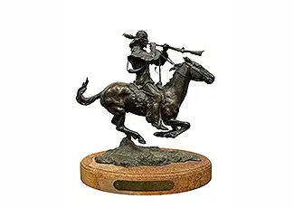 After REMINGTON Buffalo Hunter Bronze Sculpture by Ronadró