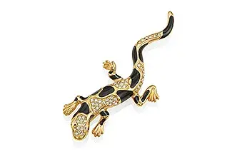 Dior A Metal, Crystal And Enamel Brooch