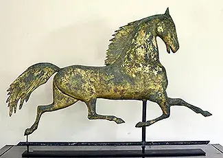 Exceptional 19th C. Black Hawk Horse Weathervane.