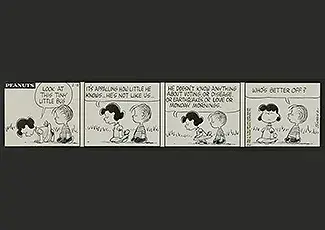 Original Peanuts Comic Strip Charles Schulz 1965