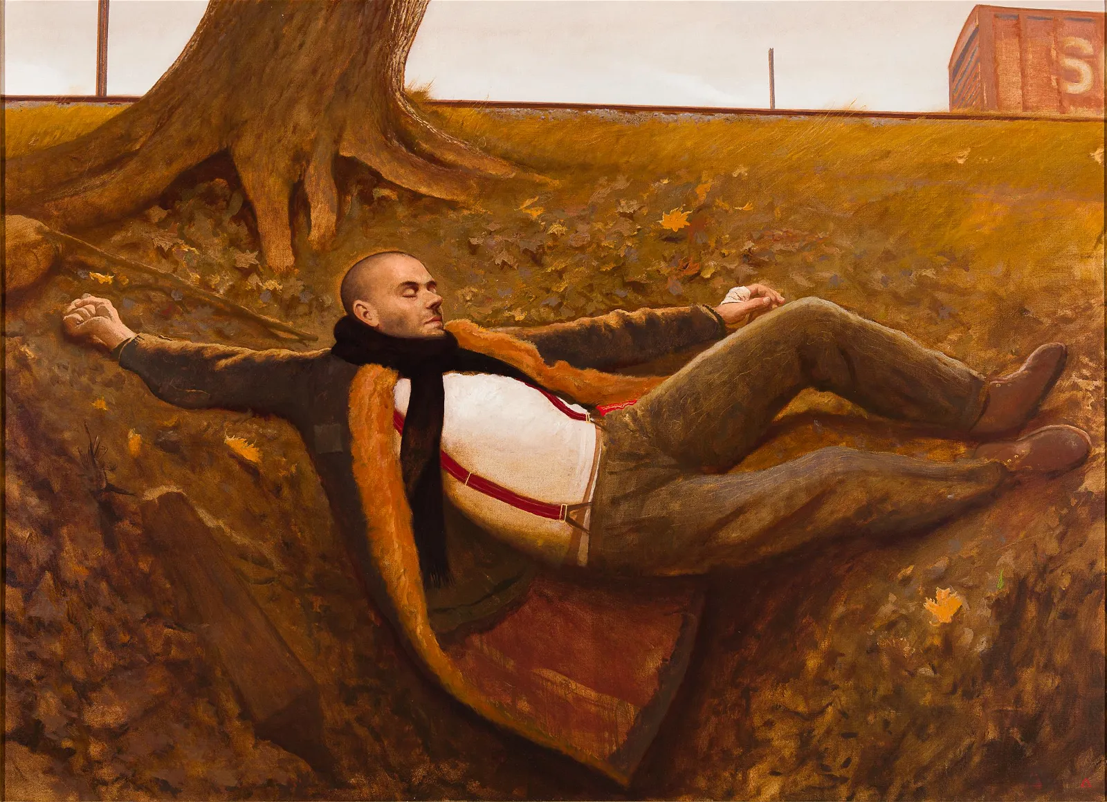 Bo Bartlett (Am. b. 1955), "HOBO (After Annigoni)" 1997, Oil on canvas, framed