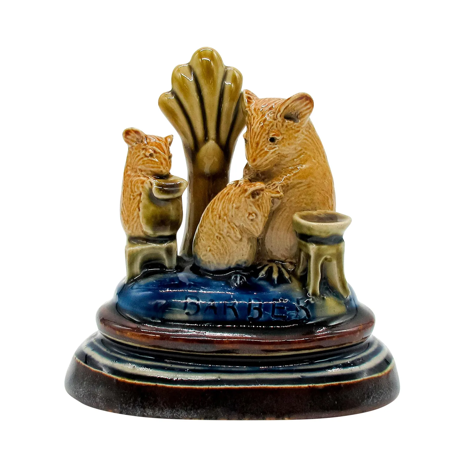 Doulton Lambeth George Tinworth Figurine Menu Holder, The Barber