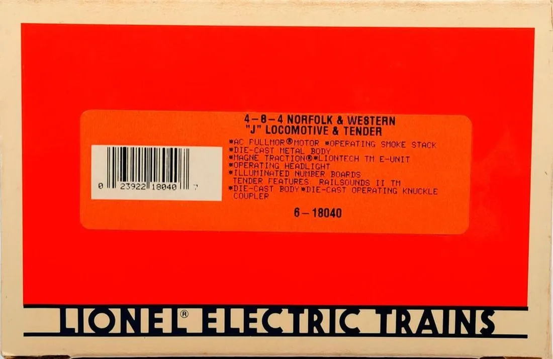 Lionel Norfolk and Western "J" Locomotive and Tender