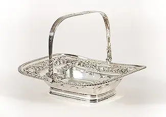 Harry Atkin English Sterling Silver Handled Cake Basket