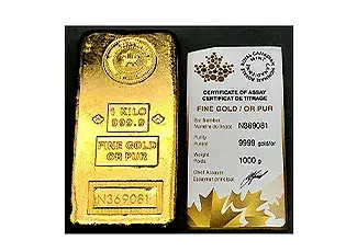 1 Kilogram .999 Fine Gold Bar