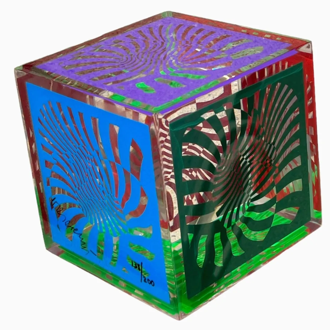 VICTOR VASARELY Cube Sculpture