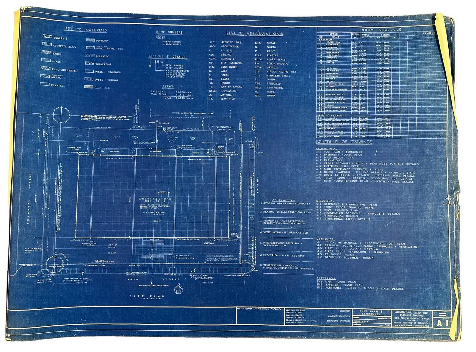 MIES VAN DER ROHE Blueprint For S.R. Crown Hall IIT College of Architecture