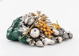 Gianmaria Buccellati Silver Malachite Centerpiece
