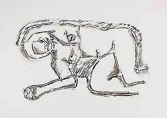 Tom Wesselmann - Monica Lying on Her Side with Scribble