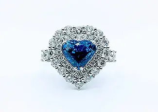 Oscar Friedman Heart Sapphire & Diamond Ring