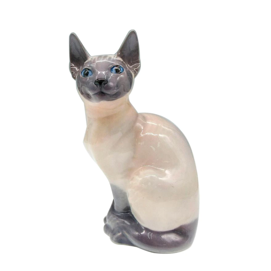 Royal Copenhagen Porcelain Figurine, Siamese Cat