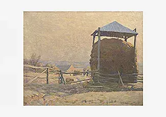 Charles Rosen (American, 1878-1950) Haystack (The Farm, Frosty Morning)