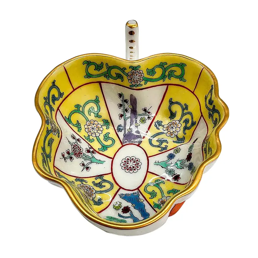 Herend Hungary Deep Leaf Dish, Yellow Dynasty