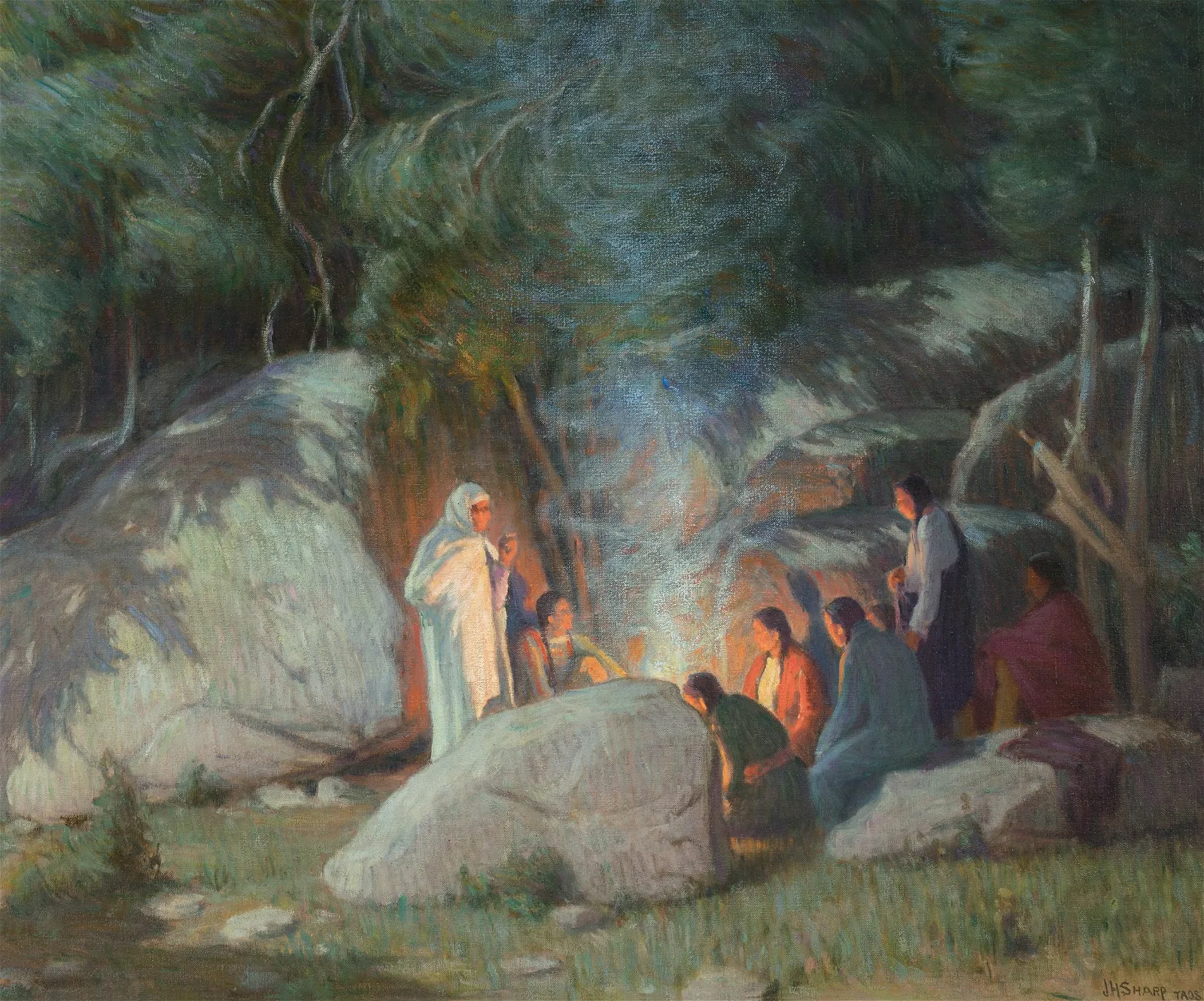 Joseph Henry Sharp (1859 - 1953) Evening Council