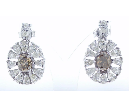 18kt White Gold 6.05ctw Diamond Earrings