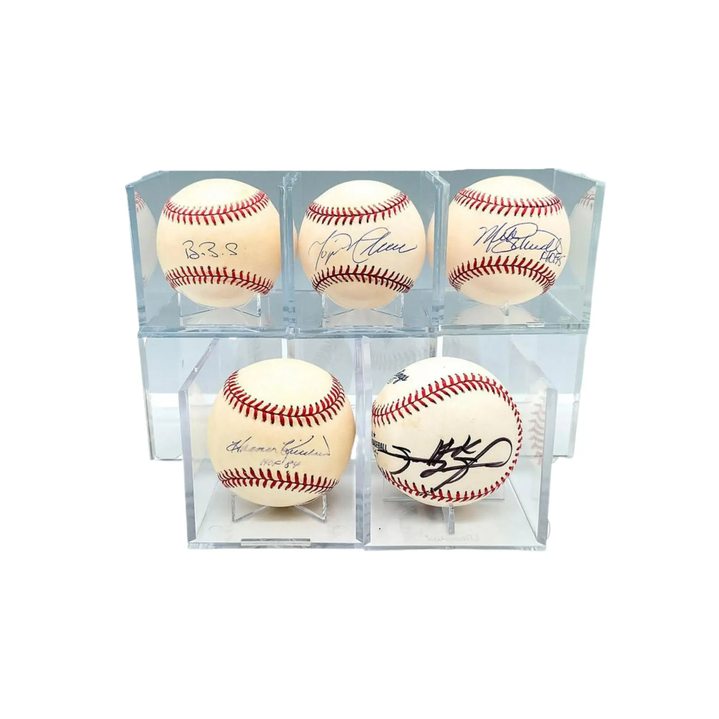 5pc 500 Homerun Club Autographed Baseballs