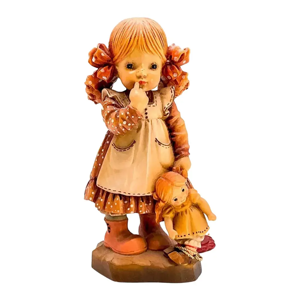 Anri Italy Wood Carved Figurine, Bedtime
