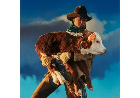 George Molnar (b. 1953) Cowboy and Calf