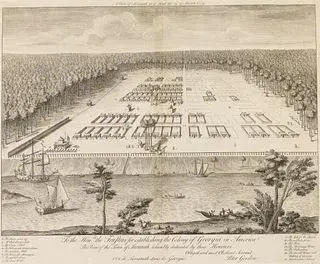Rare & Important Peter Gordon Map of Savannah, 1734