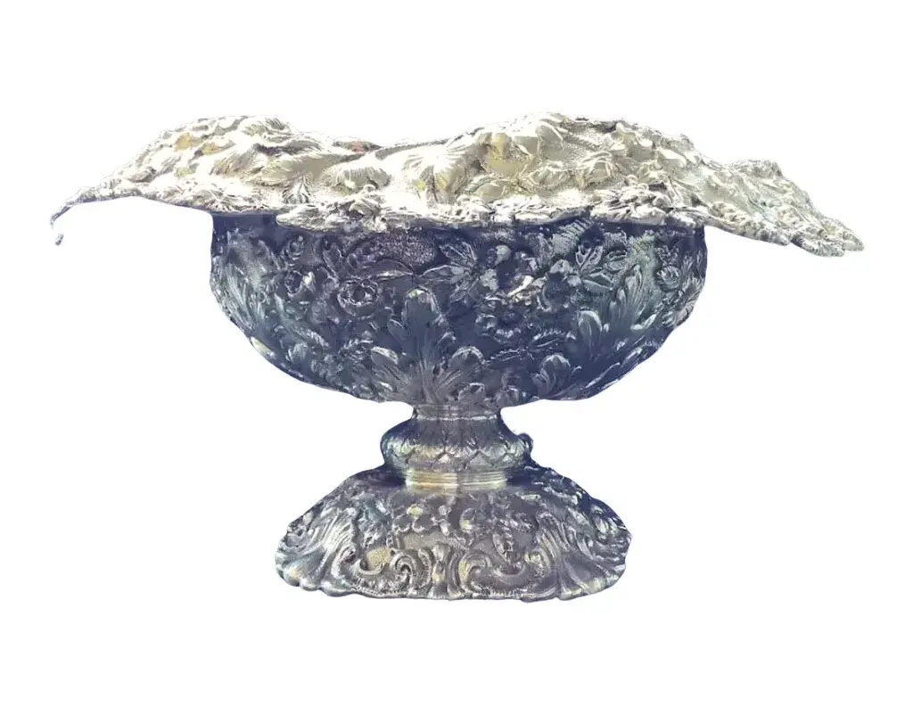 S. Kirk & Son Sterling Silver Repousse Footed Centerpiece Bowl 13 inches