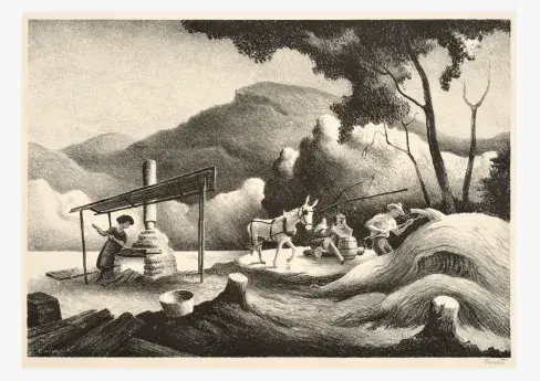 Thomas Hart Benton Sorghum Mill 1969 Signed Lithograph